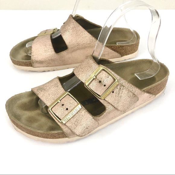 arizona big buckle washed metallic rose gold